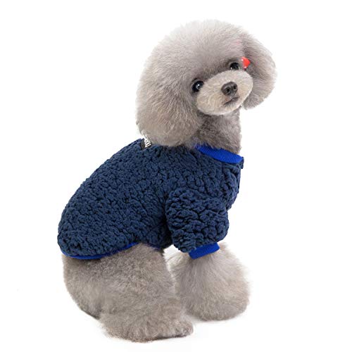 Tineer Pet Doggy Winter Lamb Cachemira Abrigo Warm Outdoor Fleece Dog Fleece Forro Pullover Coat Chaqueta Outwear Chaleco para Perros pequeños y medianos (XXL, Azul Oscuro)