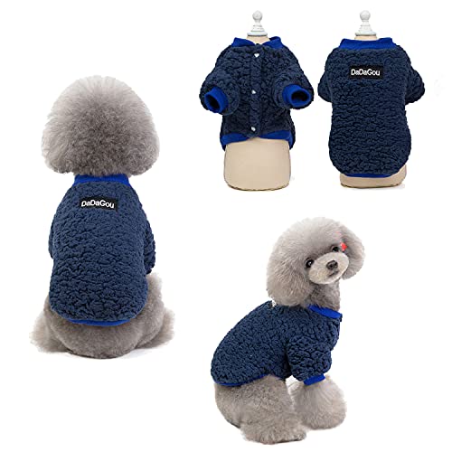 Tineer Pet Doggy Winter Lamb Cachemira Abrigo Warm Outdoor Fleece Dog Fleece Forro Pullover Coat Chaqueta Outwear Chaleco para Perros pequeños y medianos (XXL, Azul Oscuro)