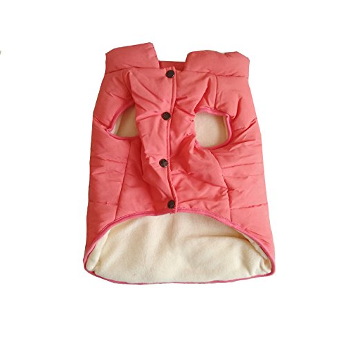 Tineer Ropa de Invierno para Perros de compañía, Chaqueta cálida para Mascotas, Chaleco, Abrigo, Chaleco cálido para Bulldog francés (XL, Rosado)