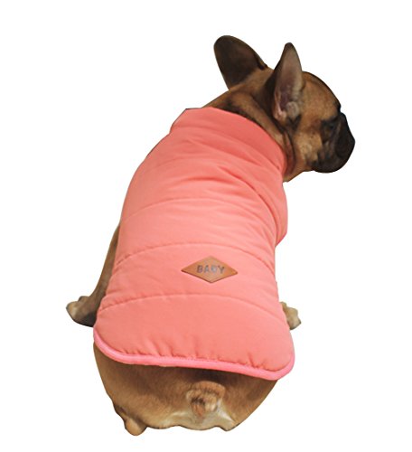 Tineer Ropa de Invierno para Perros de compañía, Chaqueta cálida para Mascotas, Chaleco, Abrigo, Chaleco cálido para Bulldog francés (XL, Rosado)