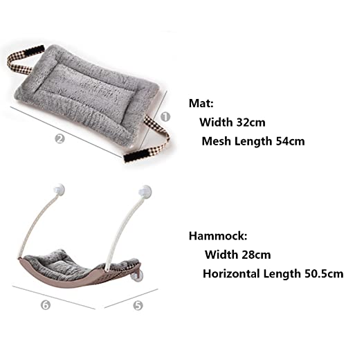 TINGCHAO Hamaca con Ventana para Gatos para Gatos de Interior con ventosas potentes Sostiene Gatos de hasta 33 Libras Brinda hamacas para Gatos para Tomar el Sol en 360 °,D