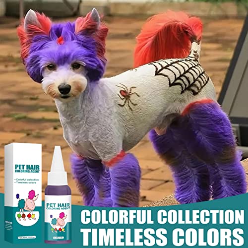 Tinte para el cabello para mascotas, 30 ml Tinte para mascotas profesional para perros, gatos, tinte para el cabello, agente colorante en crema, tinte para el cabello seguro para perros, tinte para el