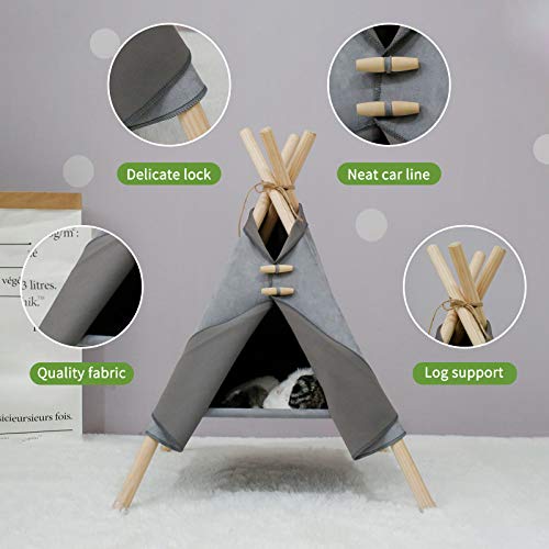 Tipi | Tienda para Gatos con Estructura piramidal y diseño Colgante - Perreras Medianas para Mascotas