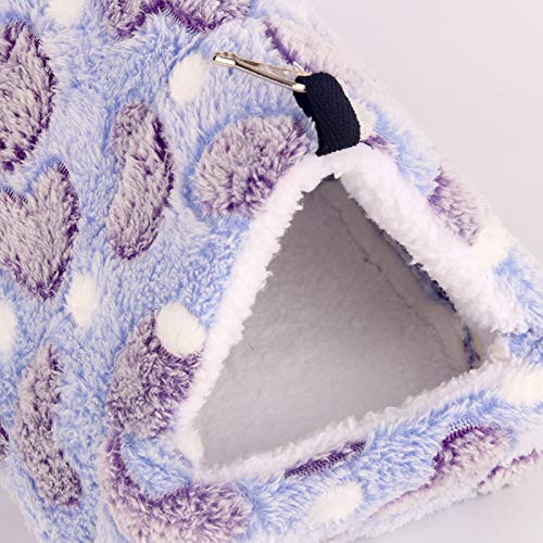 Tipo de tienda Cama colgante de felpa,Mascota Hamster Hamaca Lunares Patrón de corazón Casa de dormir colorida Nido Accesorios para jerbos Chinchillas Ardilla Erizo Conejillos de indias Animal pequeño