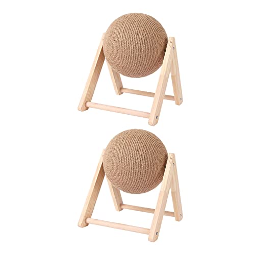 TISHITA 2X Cat Rasguño Bola Protege Funny Sisal Cuerda Bola Mouse Play Player Juguete para Sofa Cojines Gatito