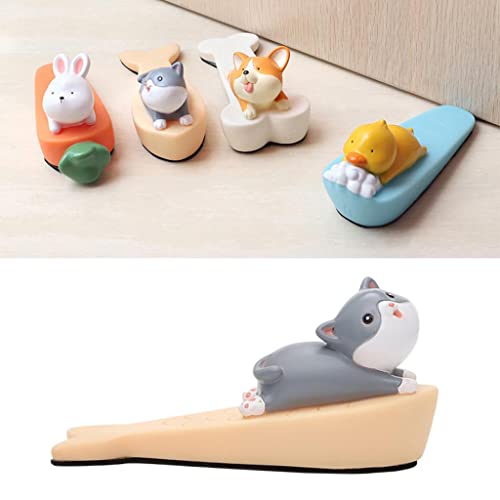 TISHITA Bonitos topes de Puerta, Protectores de Dedos Que evitan Lesiones, Antideslizante, antipinzamiento, con Forma de Animal, cuña para Puertas, Tope de - Gato