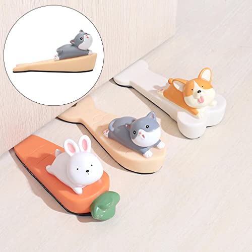 TISHITA Bonitos topes de Puerta, Protectores de Dedos Que evitan Lesiones, Antideslizante, antipinzamiento, con Forma de Animal, cuña para Puertas, Tope de - Gato