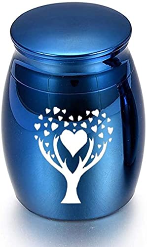 Titular De Cenizas ​Colgante De Urna Conmemorativaurna Para Cenizas Adulto Amor Árbol De La Vida Urna Funeraria Humana Urna Conmemorativa Para Cenizas Humana Mascota Gato Perro Ratón Conejo-Azul_