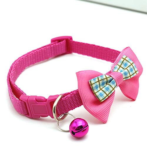 Tixiyu Collares de campanas para gatos, con pajarita, suministros para mascotas, collares de seguridad ajustables para gatos, peso ligero, suave, duradero para cachorros, gatitos, mascotas pequeñas