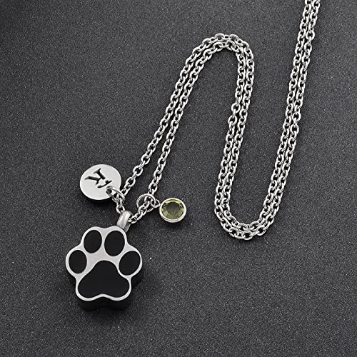 TNBKDSE Collar de urna con Estampado de Pata de Mascota para Cenizas, Recuerdo de Cenizas conmemorativas de Mascotas, Collar con Colgante de joyería de cremación para Cenizas de Perros y Gatos