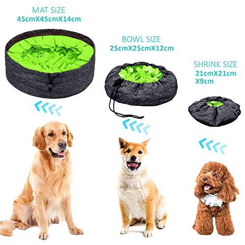 TNFUU Alfombra Olfativa Perros Juguete Interactiva Perro Snuffle Mat para Perros Alfombrilla para Perros Juguetes para Perros Esterilla de Alimentación de Mascotas (Ronda Verde)