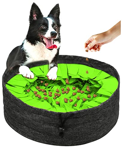 TNFUU Alfombra Olfativa Perros Juguete Interactiva Perro Snuffle Mat para Perros Alfombrilla para Perros Juguetes para Perros Esterilla de Alimentación de Mascotas (Ronda Verde)