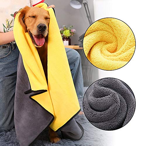 Toalla para Perros,toalla de Baño de Secado Rápido Nanofibers para Mascotas Suministros de Limpieza 100*50cm