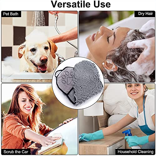 Toallas para Mascotas, Toalla de Microfibra para Perros, Toalla Suave para Mascotas, Toalla Súper Absorbente para Mascotas, para Perros Grandes y Medianos y Gatos, Lavable a Máquina, Espesar, Gris