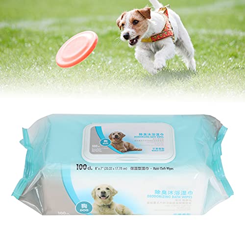 Toallitas desodorizantes para perros, toallitas suaves para mascotas Toallitas para mascotas Toallitas para mascotas Suministros para mascotas para la limpieza de mascotas(Dog bath towel 100 pumps)