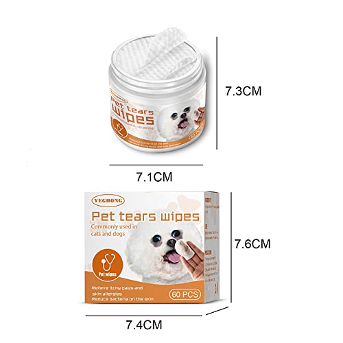 Toallitas quitamanchas para mascotas para perros y gatos, seguras suavemente efectivas, elimina las manchas de rasgón, limpiador de manchas de ojos, cuidado de ojos para perros y gatos