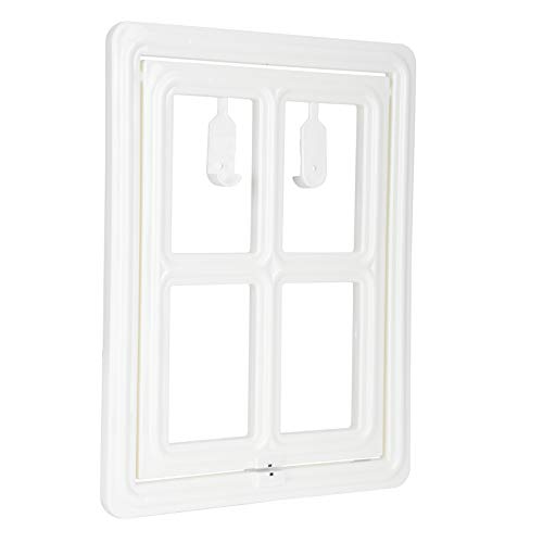 Tomantery Puerta extraíble para Gatos con imanes y Cuatro Hebillas Puerta de plástico para Perros 36x28x1.5cm Suministro para Mascotas para Gatos pequeños(White, Small)