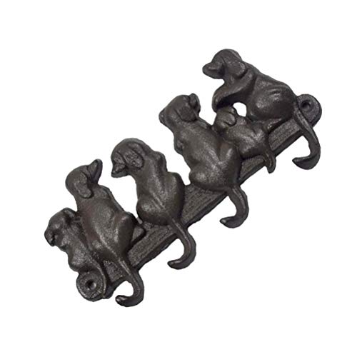 Topbathy Gato Forma Gato Gato Gato Gato Gancho Pastoral Europeo Retro Wandmantel Cap Hook (Negro), negro, 20.7×10.5cm