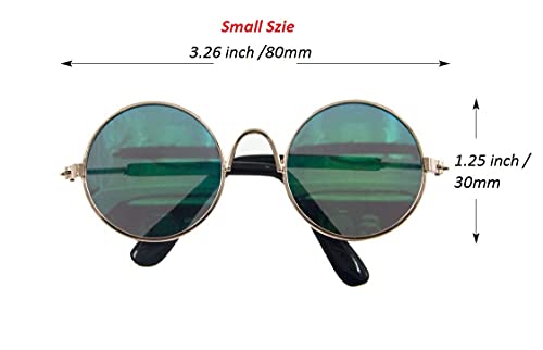 TopE Gafas de sol para mascotas, diseño de gato y gato, transparente, para fotos de mascotas, color dorado y blanco