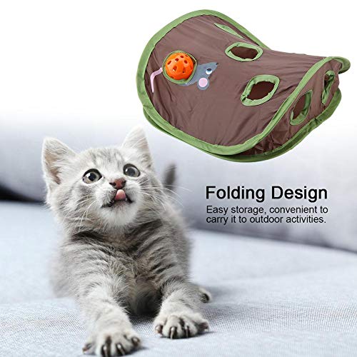 TOPINCN Juguete para Gato con 9 Agujeros para Ratón, Juguete Interactivo De Inteligencia, Entrenamiento con Bola De Campana, Plegable, Creativo, para Gato, Ratones, Juguete para Esconder Y Buscar