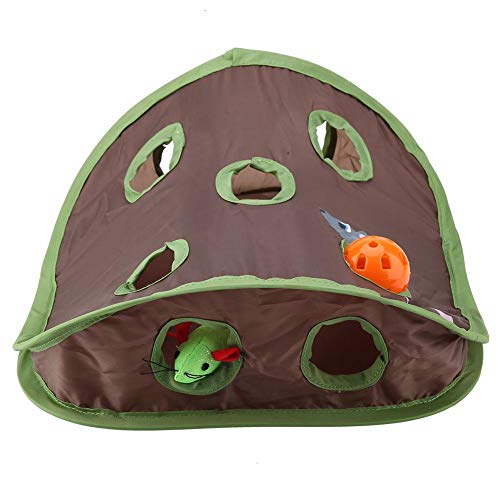 TOPINCN Juguete para Gato con 9 Agujeros para Ratón, Juguete Interactivo De Inteligencia, Entrenamiento con Bola De Campana, Plegable, Creativo, para Gato, Ratones, Juguete para Esconder Y Buscar