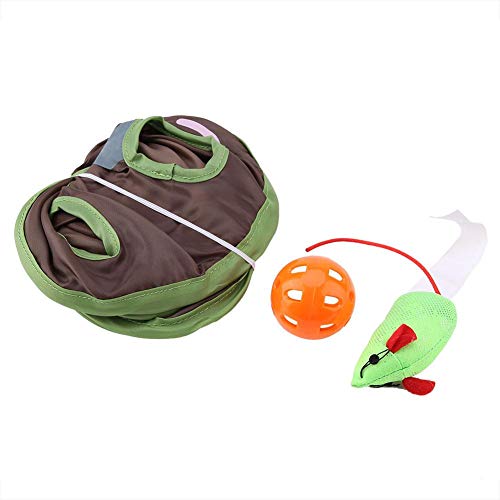 TOPINCN Juguete para Gato con 9 Agujeros para Ratón, Juguete Interactivo De Inteligencia, Entrenamiento con Bola De Campana, Plegable, Creativo, para Gato, Ratones, Juguete para Esconder Y Buscar