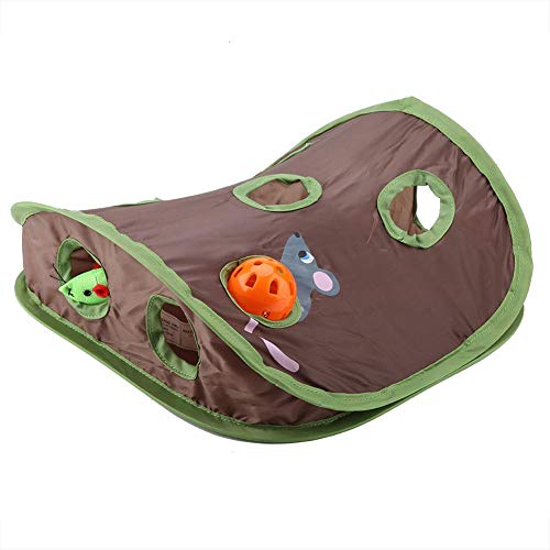 TOPINCN Juguete para Gato con 9 Agujeros para Ratón, Juguete Interactivo De Inteligencia, Entrenamiento con Bola De Campana, Plegable, Creativo, para Gato, Ratones, Juguete para Esconder Y Buscar