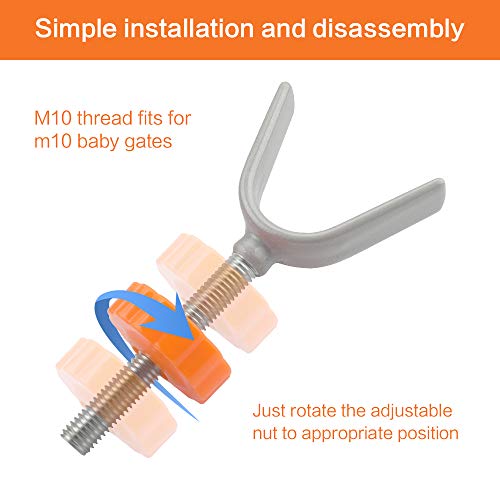 Tornillos para Barrera de Seguridad de Bebé 4 piezas Perno para Puerta Presión de Bebé，Baby Gate Guru Varilla de Husillo Presión Puerta de Bebé（M10）