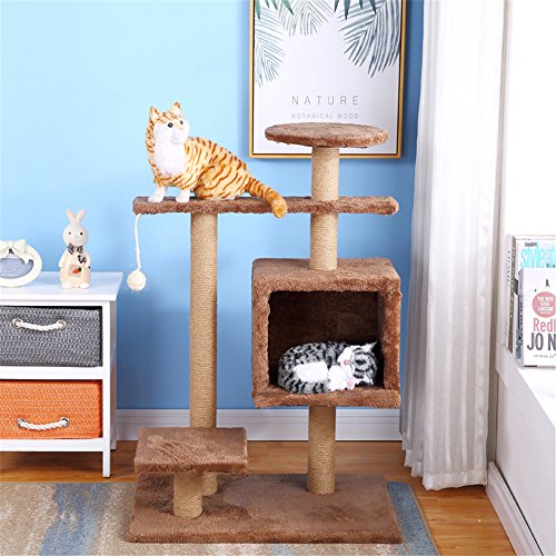 Torre del árbol del Gato Gato del Juguete Alimentos for Mascotas Estante Grande Escalada Gato.El cáñamo Natural de la Cuerda del árbol del Gato del Gato Muebles del Gato