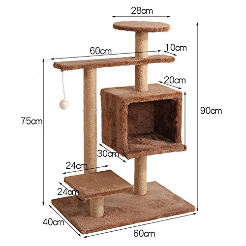 Torre del árbol del Gato Gato del Juguete Alimentos for Mascotas Estante Grande Escalada Gato.El cáñamo Natural de la Cuerda del árbol del Gato del Gato Muebles del Gato