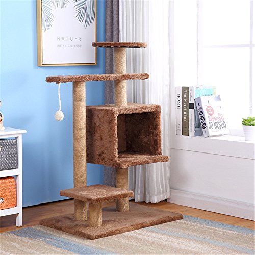 Torre del árbol del Gato Gato del Juguete Alimentos for Mascotas Estante Grande Escalada Gato.El cáñamo Natural de la Cuerda del árbol del Gato del Gato Muebles del Gato