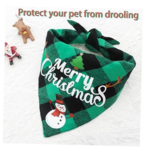 TOSSPER 2 Pcs Navidad Perro Pañuelo Clásico Celose Mascota Bufanda Triángulo Babero Feliz Navidad Santa Muñeco Nieve Impresión Mascota Pandana para Perro Gato Mascotas