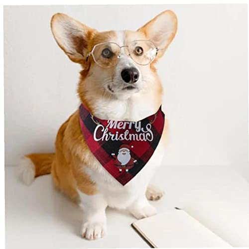 TOSSPER 2 Unids Navidad Perro Bandana Clásico Celose Mascota Bufanda Triángulo Babero Feliz Navidad Santa Snowman