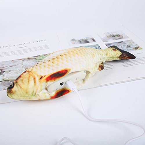 TOSSPER Juguetes De Los Pescados Móviles Electrónicos, Juguetes para Gatos De Pescado para Gatos De Interior Animales Gatito Gato Masticación Juegos Interactivos Que Muerden Accesorios De Carga USB