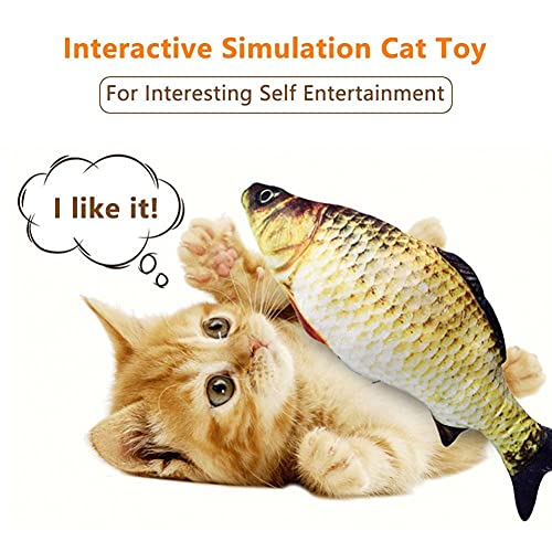 TOSSPER Juguetes De Los Pescados Móviles Electrónicos, Juguetes para Gatos De Pescado para Gatos De Interior Animales Gatito Gato Masticación Juegos Interactivos Que Muerden Accesorios De Carga USB