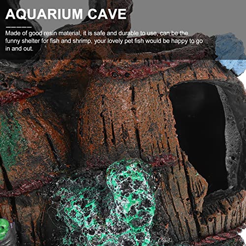 Toyvian Adornos de La Casa de Acuarios Resina House Betta Hideout Cave Fish Tank Betta Hiding Hut Shelter Ornament para Betta Rest Ocultar Play Breed