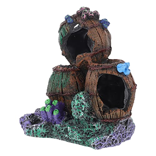 Toyvian Adornos de La Casa de Acuarios Resina House Betta Hideout Cave Fish Tank Betta Hiding Hut Shelter Ornament para Betta Rest Ocultar Play Breed
