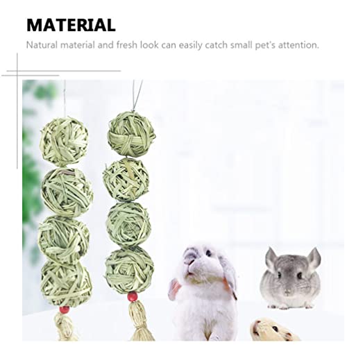 Toyvian Juguetes de Conejo Conejito de Paja Chew Toys Bolas de Masticación Colgante Bolas de Hierba Mejoreña Mascotas Dental Salud para Conejo Chinchillas Guinea Pigs Hamsters