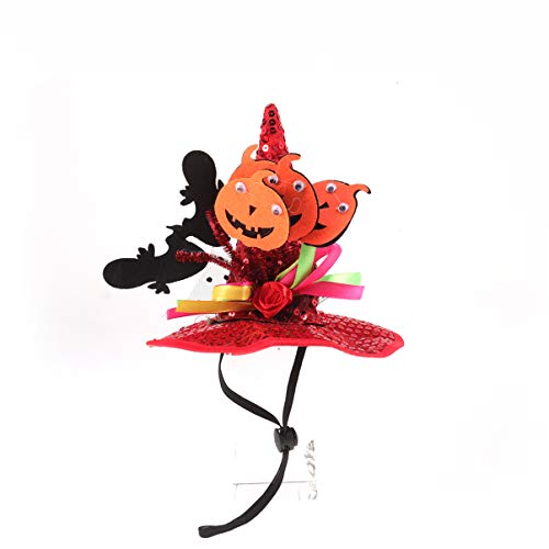 Toyvian Sombreros de Bruja para Mascotas con Calabazas Disfraz de Vampiro para Mascotas Sombrero de Mago Disfraz de Gato Cosplay Sombreros de Bruja Ropa para Mascotas para Gatos Gatitos