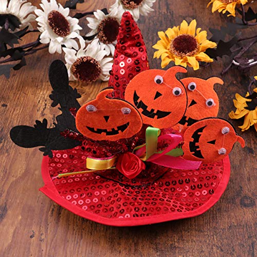 Toyvian Sombreros de Bruja para Mascotas con Calabazas Disfraz de Vampiro para Mascotas Sombrero de Mago Disfraz de Gato Cosplay Sombreros de Bruja Ropa para Mascotas para Gatos Gatitos