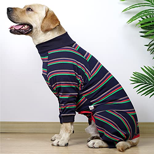 Traje de recuperación de cirugía de perro Onesie con piernas manga larga transpirable después de la cirugía pijama anti lick herida abdominalXS, azul