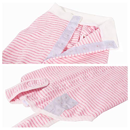 Traje de recuperación para gatos, transpirable, a rayas, quirúrgico, para enfermedades de la piel y heridas abdominales, cuello E, alternativa para gatos después de la cirugía, ropa interior