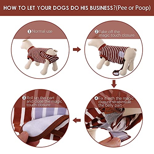 Traje de Recuperación para Perros Dog Recovery Suit, Traje de Protección para Heridas después de la Cirugía, Corsé de Recuperación Abdominal, Vendaje erfecto E-Collar Cone Alternative(Marrón, L)
