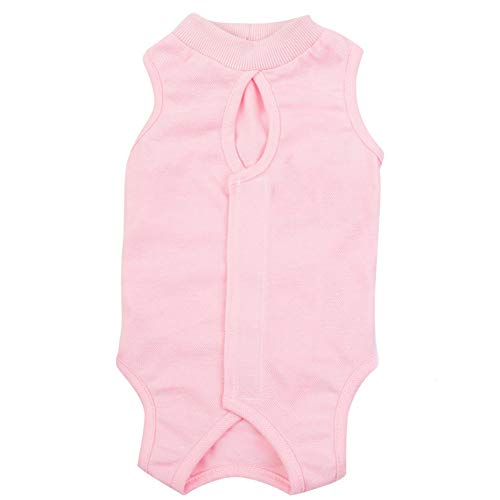 Traje De Recuperación Profesional De Gato para Heridas Abdominales O Enfermedades De La Piel, Protector De Heridas Abdominales, Alternativa De Collar E para Gato, Ropa De Mascotas,Rosado,M