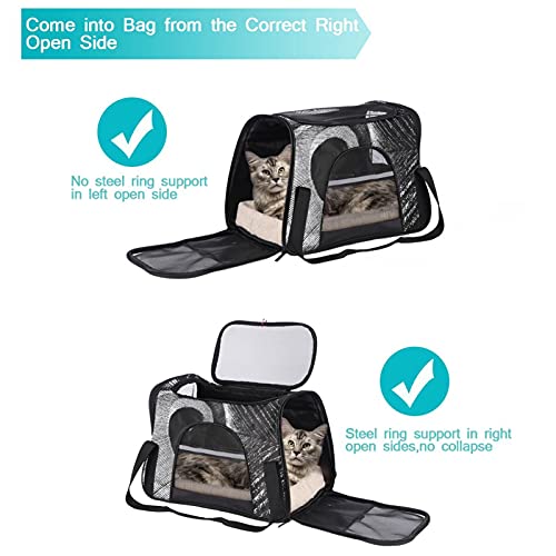 Transportador de mascotas Peacock Quill Transportadores de viaje de mascotas de cara suave para gatos, perros, perrito, cómodo, portátil, plegable, bolsa para mascotas aprobada por aerolíneas