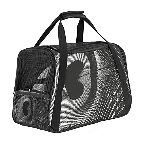 Transportador de mascotas Peacock Quill Transportadores de viaje de mascotas de cara suave para gatos, perros, perrito, cómodo, portátil, plegable, bolsa para mascotas aprobada por aerolíneas