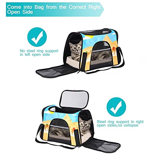 Transportador de mascotas pirámide egipcia camello suave para mascotas transportadores de viaje para gatos, perros y cachorros cómodos bolsa plegable portátil aprobada por aerolíneas