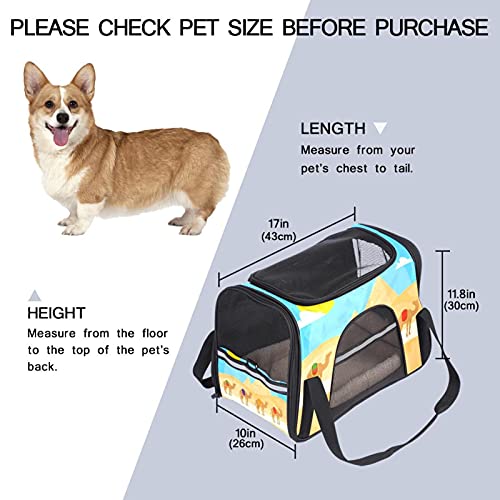 Transportador de mascotas pirámide egipcia camello suave para mascotas transportadores de viaje para gatos, perros y cachorros cómodos bolsa plegable portátil aprobada por aerolíneas