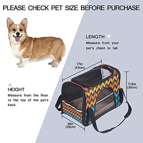 Transportín para Mascotas Negro Rojo Rosa Naranja Bolsa de Transporte para Cachorros Perros y Gatos de Malla Transpirable para Viajes 43x26x30 cm
