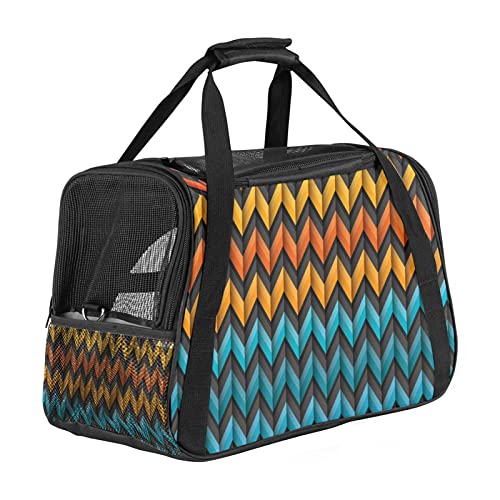 Transportín para Mascotas Negro Rojo Rosa Naranja Bolsa de Transporte para Cachorros Perros y Gatos de Malla Transpirable para Viajes 43x26x30 cm